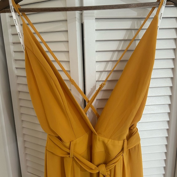 Papaya Mustard V-Neck Maxi Jumpsuit with Waist Tie - Picture 8 of 10